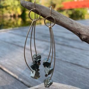 Mixed metals and Pyrite earrings